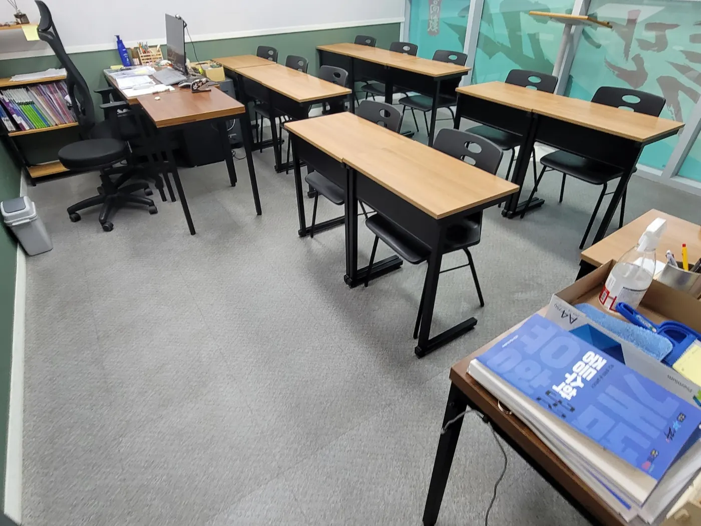 옹진군 학원청소 시공 현장 — 열람석 정리